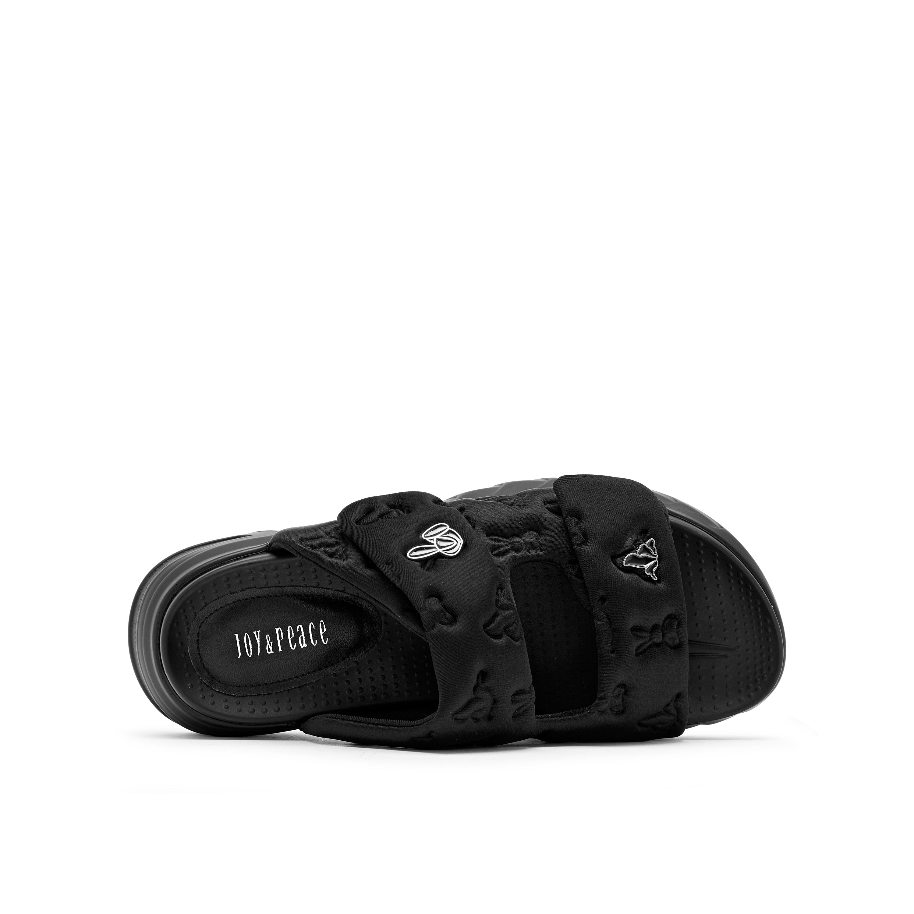 Embossed Double Strap Slippers