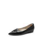 Pleated Leather Point Toe Shoes