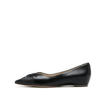 Pleated Leather Point Toe Shoes