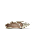 Metallic Leather Hidden Wedge Mary Jane Shoes