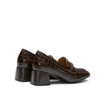 Retro Embossed Leather Loafers