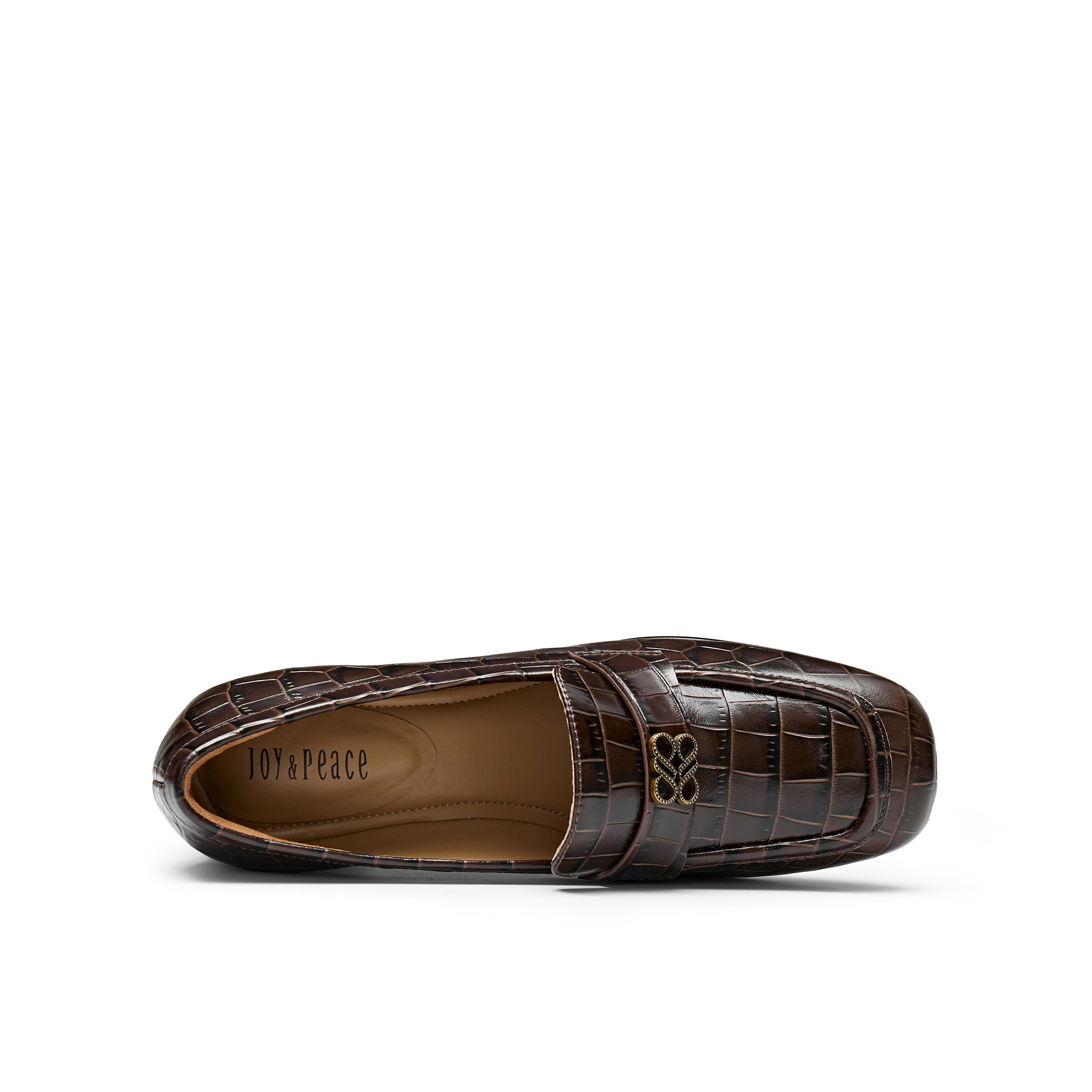 Retro Embossed Leather Loafers