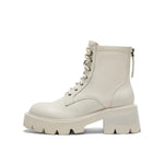 Zip-back Combat Boots with Lug-sole