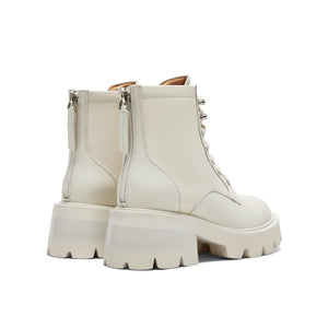 Zip-back Combat Boots with Lug-sole