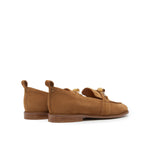 Suede Loafers with Bamboo Detail