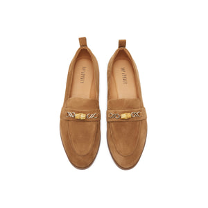 Suede Loafers with Bamboo Detail