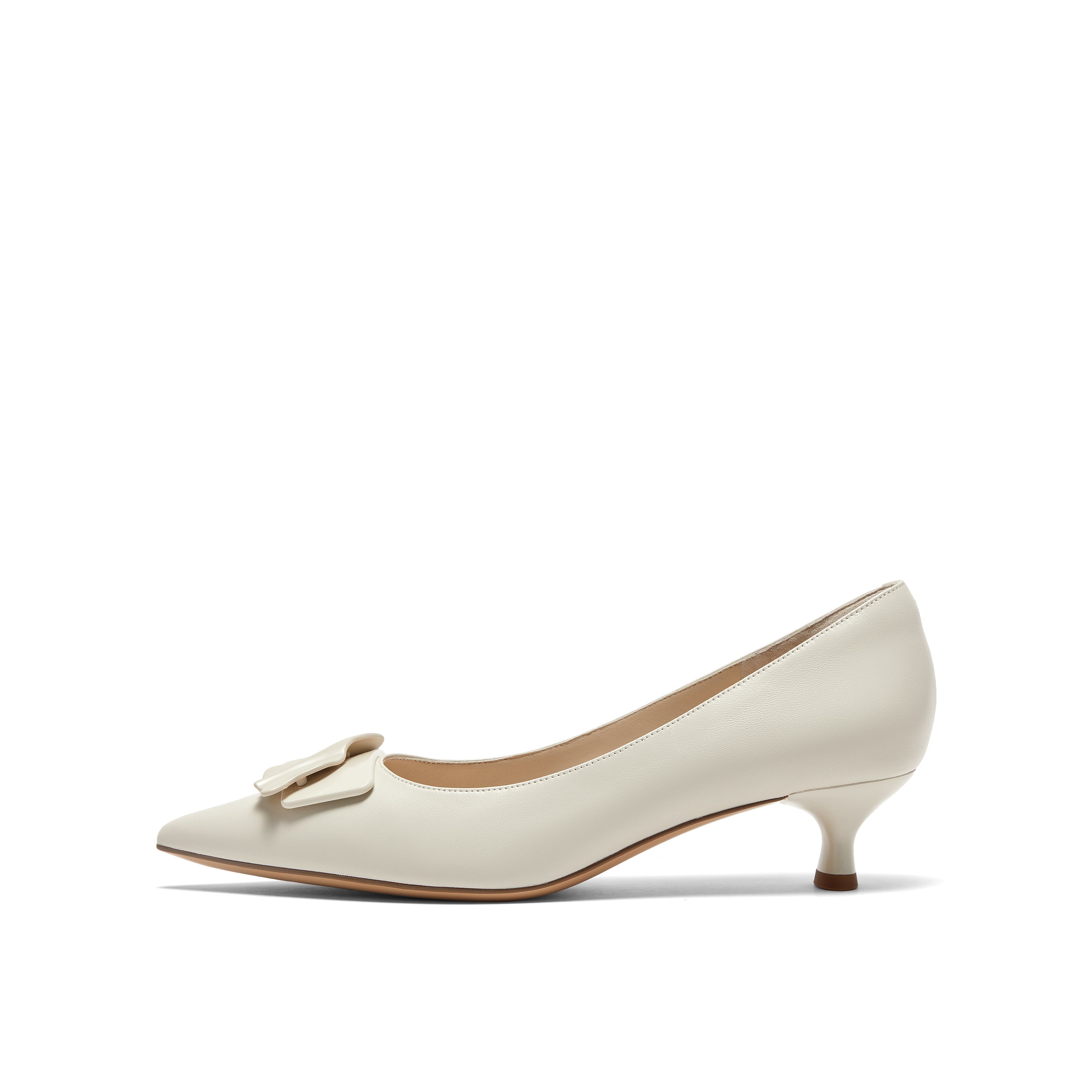 Pointed Toe Pump with Petal Design Ornament