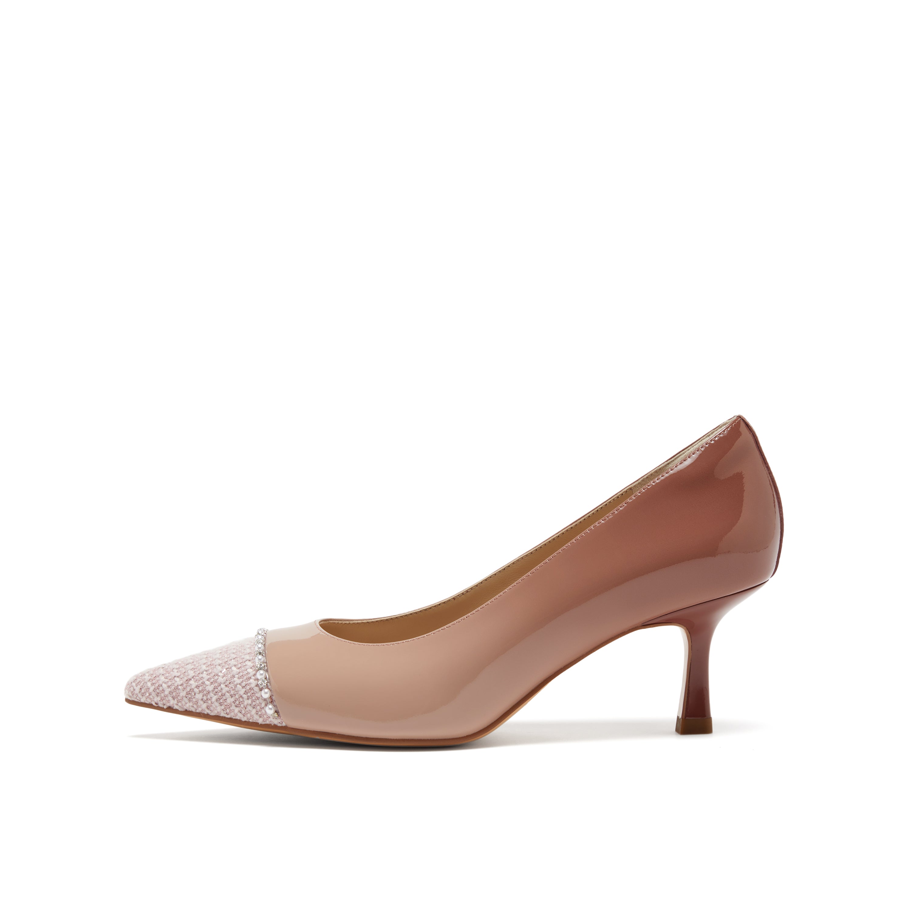 Patent x Tweedy Toe Cap Pumps