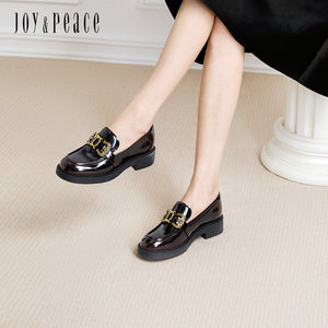 Retro Double Buckle Loafers