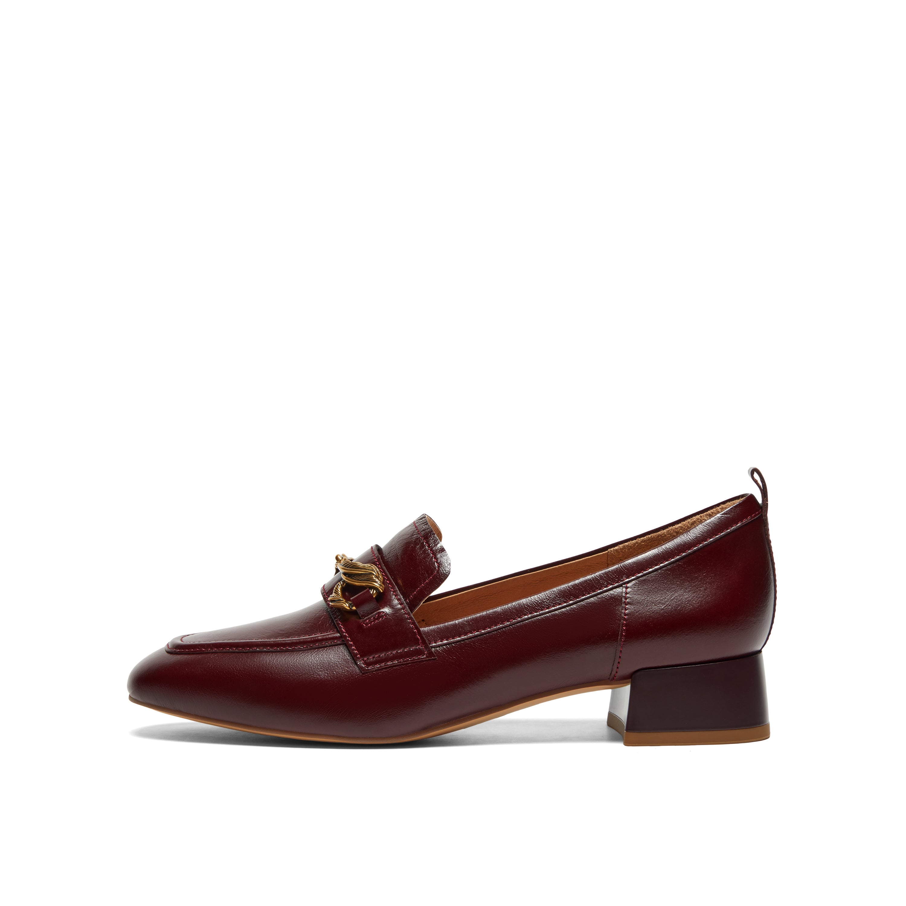 Horsebit Mid Heel Loafers with Fringe