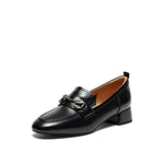 Horsebit Mid Heel Loafers with Fringe