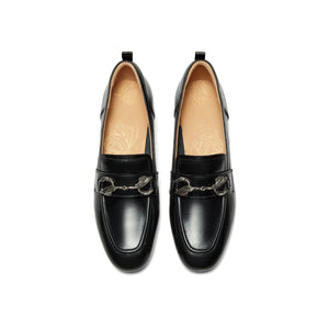 Horsebit Mid Heel Loafers with Fringe