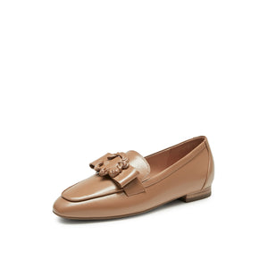 C-Shaped Textured Buckle Classic Loafer