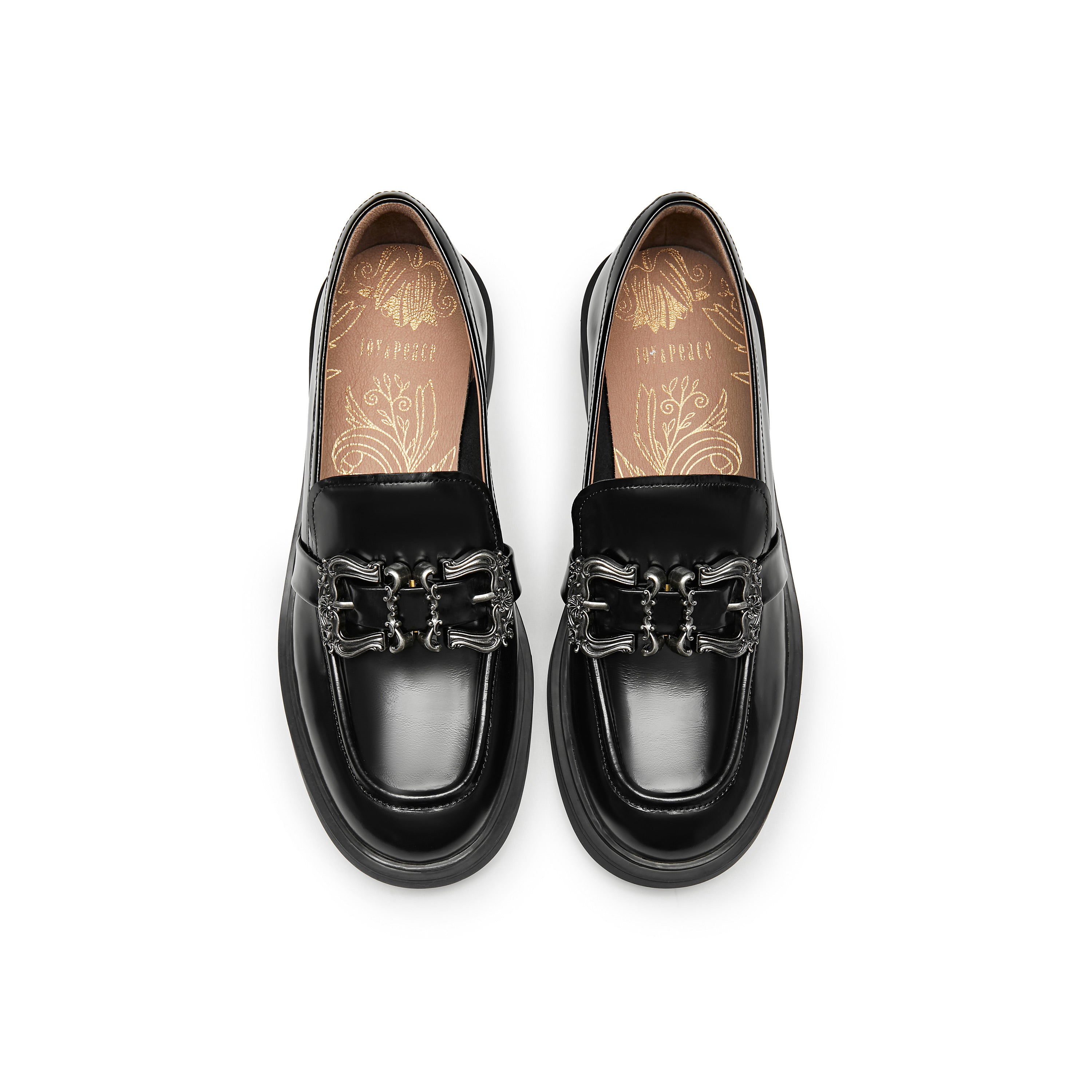 Retro Double Buckle Loafers