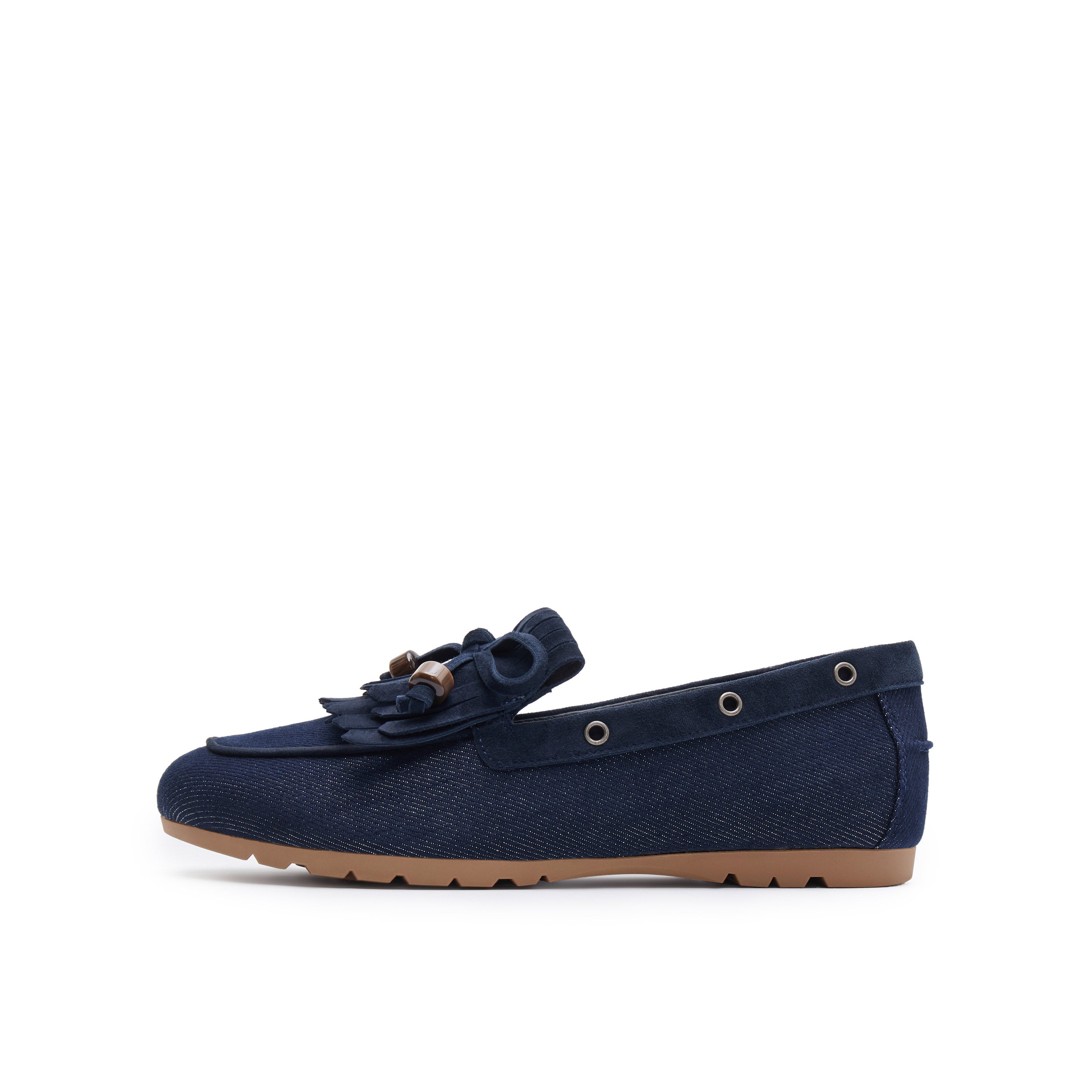 Denim Loafers with Tassel