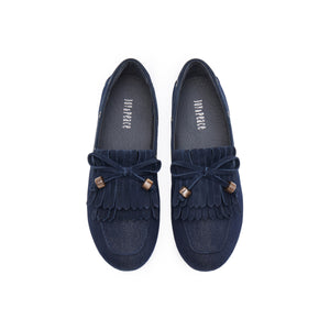 Denim Loafers with Tassel