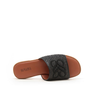 JP Infinity Logo Embroidery Raffia Slippers