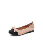 Poplin Fabric Toe Cap Ballet Flats