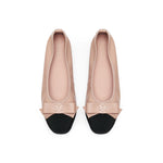 Poplin Fabric Toe Cap Ballet Flats