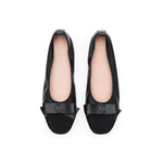 Poplin Fabric Toe Cap Ballet Flats