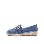 Denim Espadrilles with Crystal Embellished