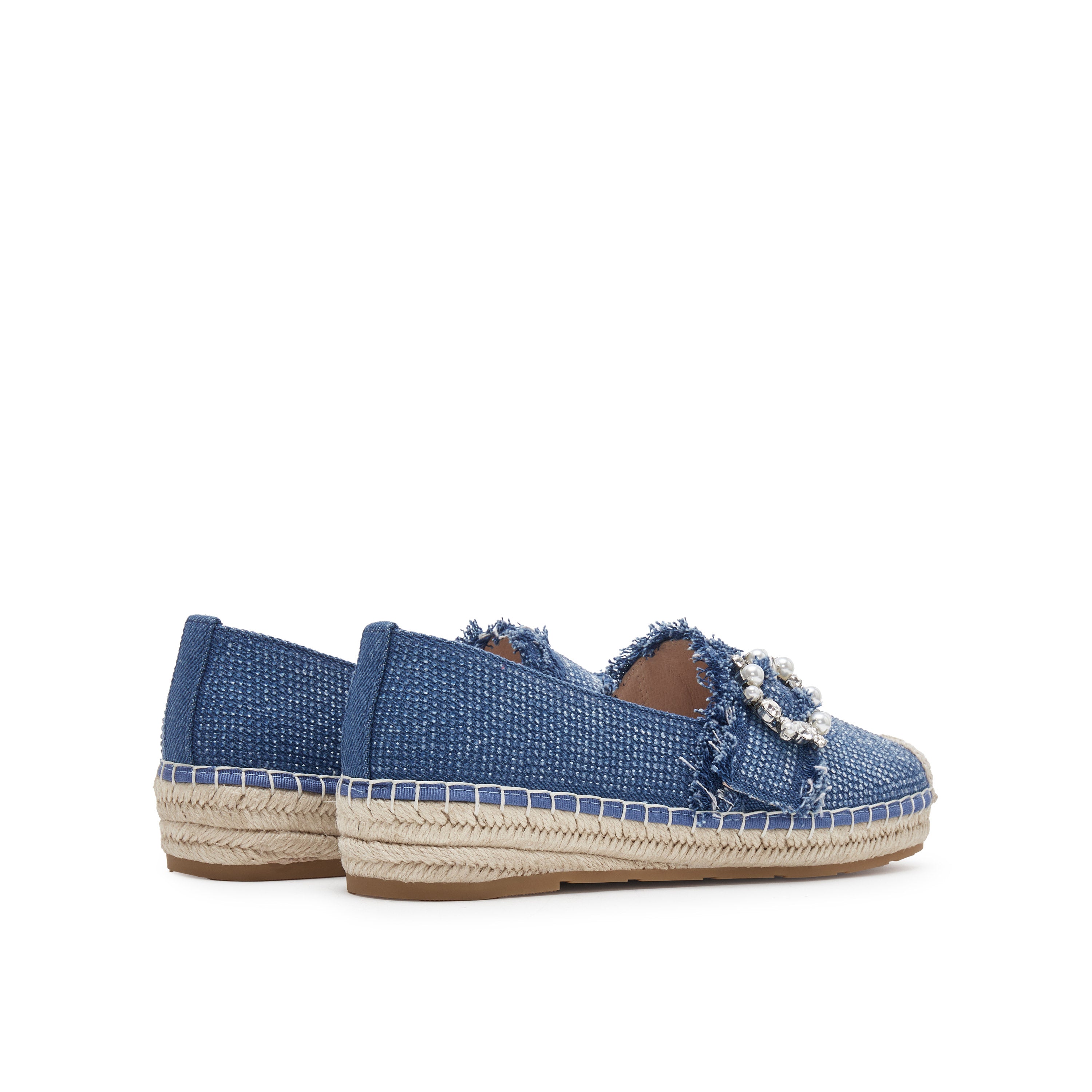 Denim Espadrilles with Crystal Embellished