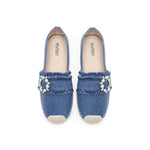 Denim Espadrilles with Crystal Embellished