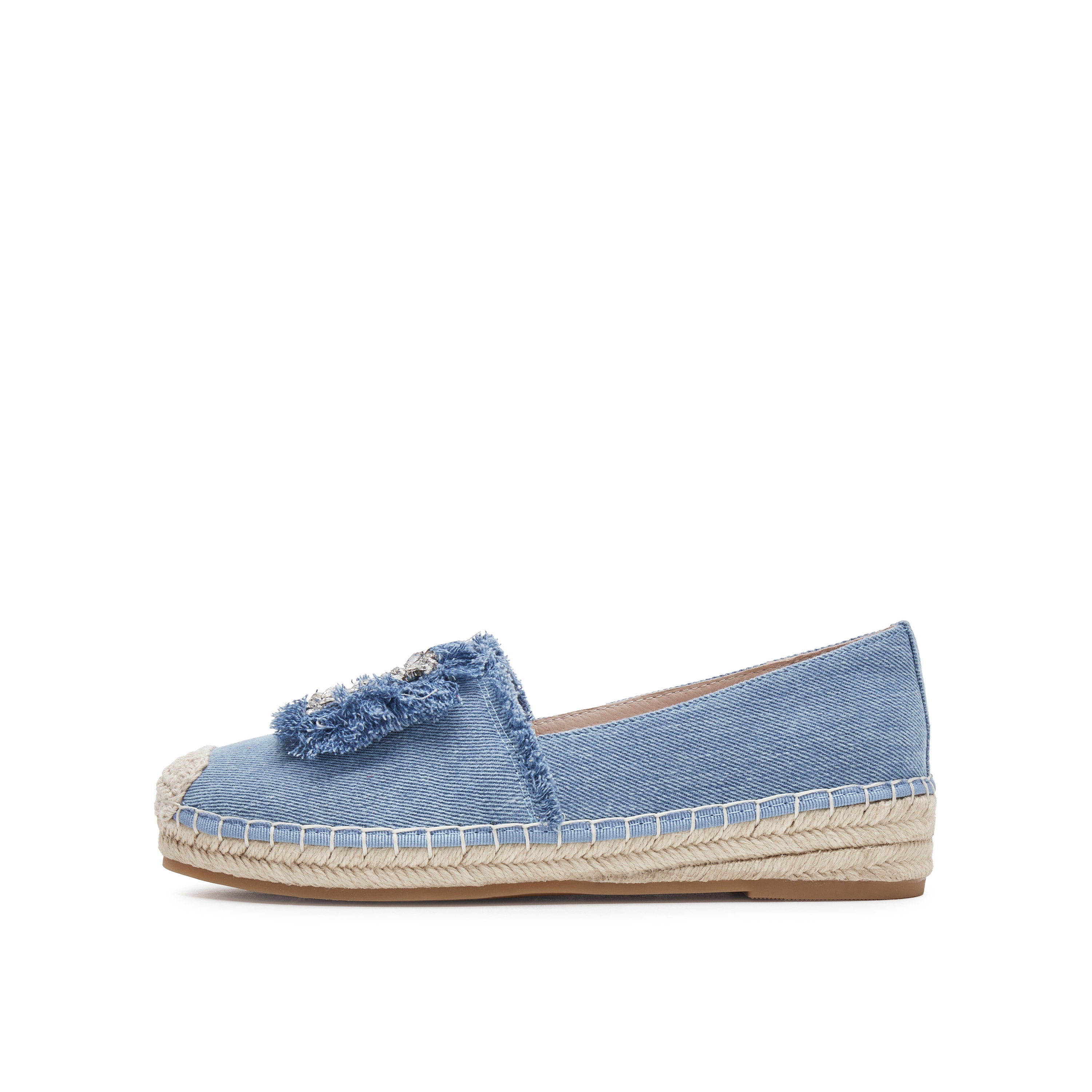 Denim Espadrilles with Crystal Embellished