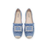 Denim Espadrilles with Crystal Embellished