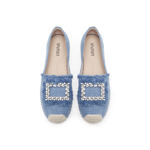 Denim Espadrilles with Crystal Embellished