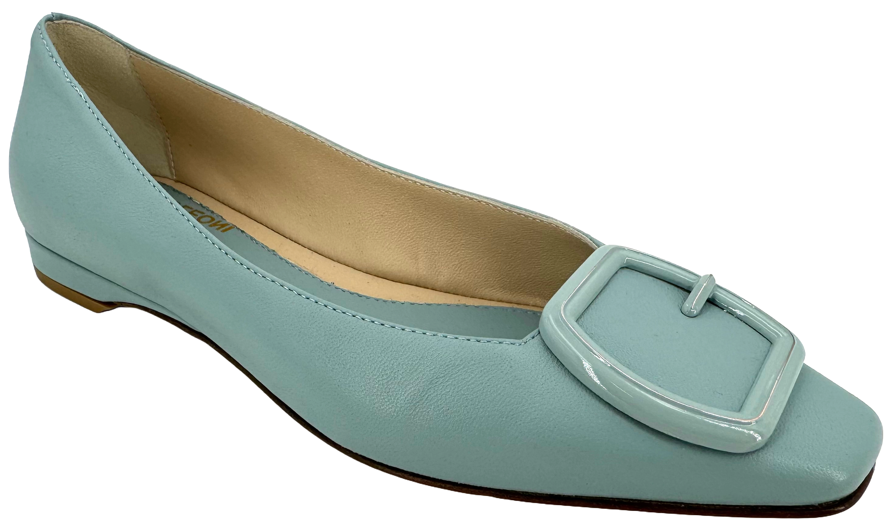 Square Buckle Flats