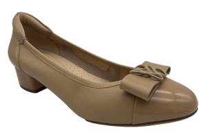 Bow Deco Patent Leather Toe Cap Shoes