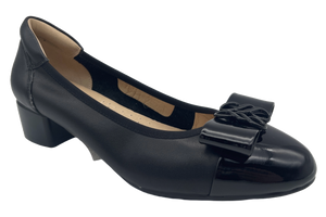 Bow Deco Patent Leather Toe Cap Shoes