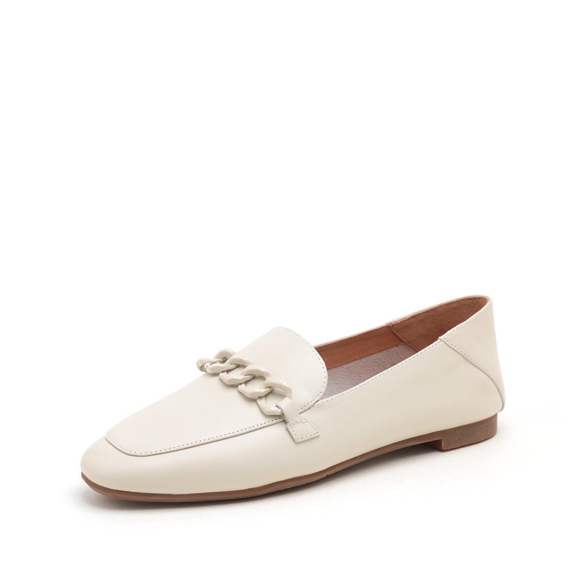 Classic Loafers with Metal Chain