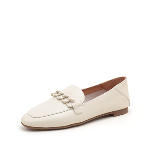 Classic Loafers with Metal Chain