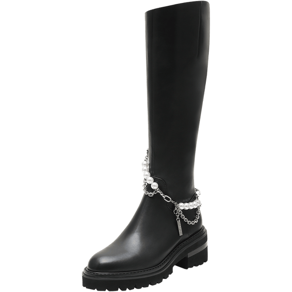 Boots with pearls on the outlet heel